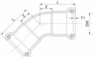 DVGW  Stainless Steel M press 45 equal Elbow - Stainless Steel Press Fitting - 1