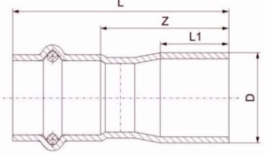 Stainless Steel reducing coupling drawing
