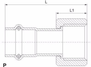 V Profile stainless steel coupling with union nut press fitting drawing