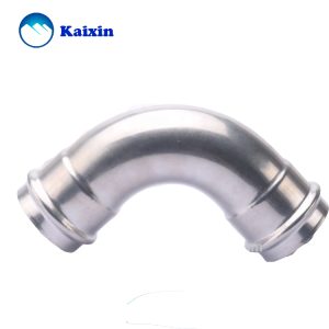 V Profile Stainless Steel 90 Degree Elbow Pipe Press Fitting