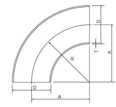 sanitary stainless steel elbow drawing