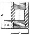 ASME B16.11 Threaded full Coupling drawing