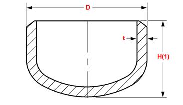 Stainless Steel Buttweld End Cap Dimention Drawing