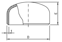 Stainless Steel Buttweld End Cap Dimention Drawing2