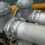 stainless steel pipe installed in an industrial processing facility
