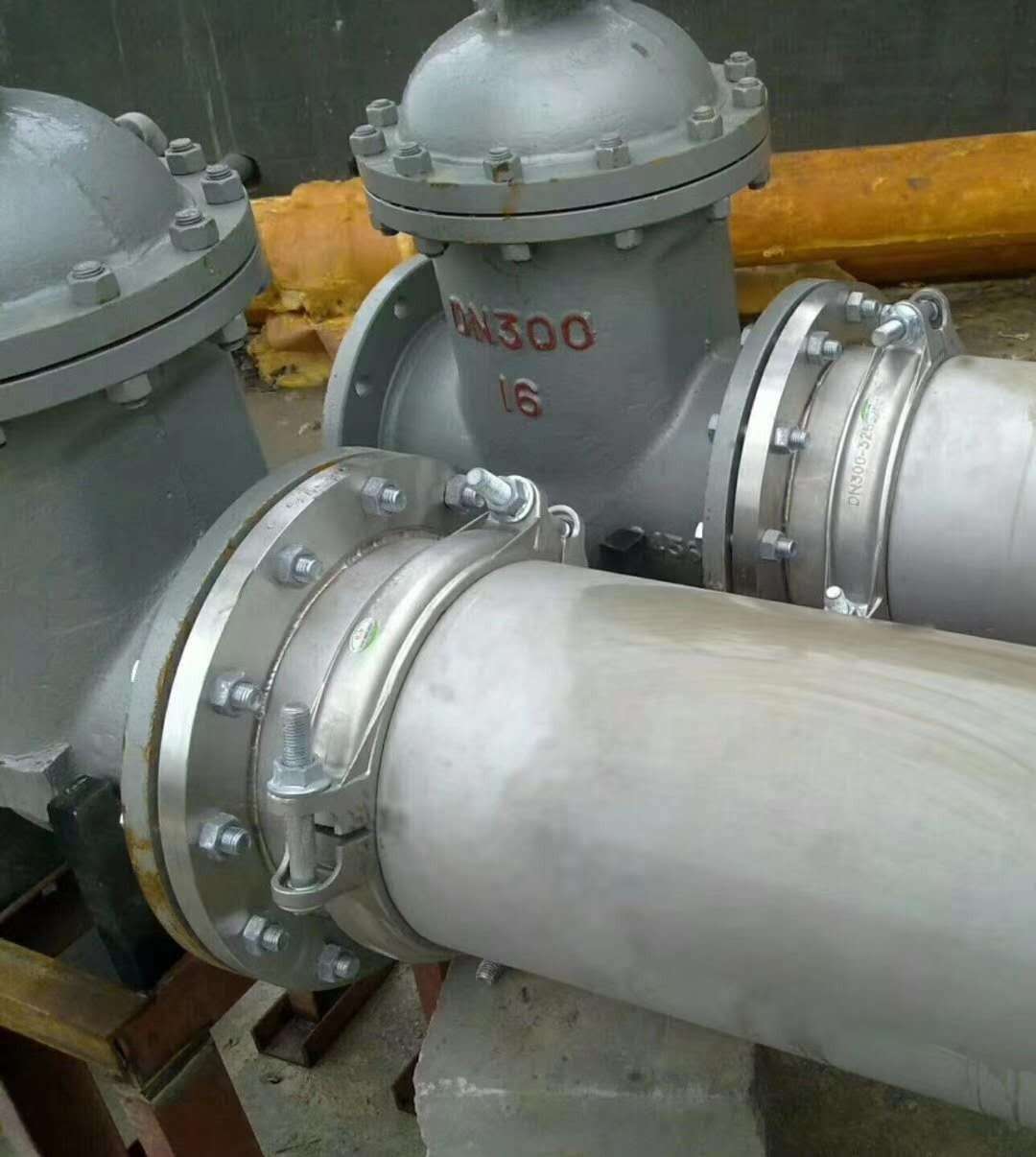 stainless steel pipe installed in an industrial processing facility